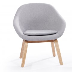 千匠一品 北欧风格优质麻绒布面料+定型海绵填充+白蜡木实木脚休闲椅JT-8013#-L