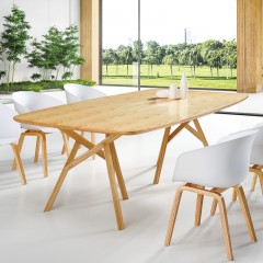 千匠一品 北欧风格精选厚实多层实木板+白蜡木实木腿2.4m餐桌Z-232-Y