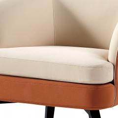千匠一品 现代简约风格精选优质西皮+高密度海绵+黑色铁脚休闲椅T-212#-Y