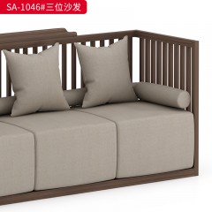 千匠一品 办公风格 棉麻布+实木框架+高密度海绵 高档大气三位沙发 SA-1046#-X