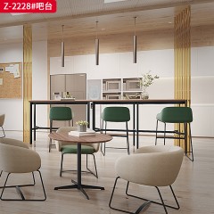 千匠一品 办公风格 多层板贴木皮+五金脚 简约大气吧台 Z-2228-X