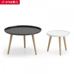 千匠一品 办公风格 中纤板+烤漆工艺+榉木实木脚 简约大气茶几 JT-976-X