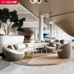 千匠一品 办公风格 麻绒布饰面+密度海绵填充+实木内板 大气简约椅子 JT-1822-X