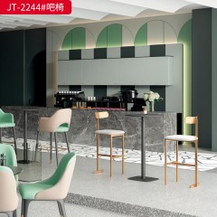 千匠一品 办公风格 麻布+高密度海绵+不锈钢电镀架 大气简约吧台 JT-2244-X