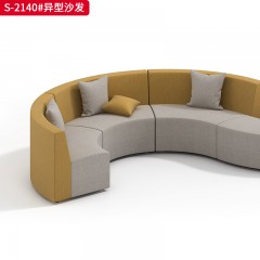 千匠一品 办公风格 麻布+密度海绵+实木框架 简约大气异型沙发 S-2140-X