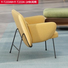 千匠一品 办公风格西皮+高密度海绵+实木框架+碳素钢脚舒适柔软休闲椅Y-T2334#/Y-T2334-1#-W