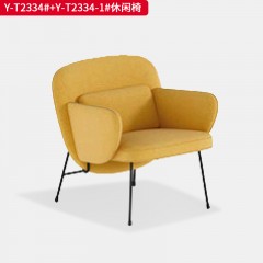 千匠一品 办公风格西皮+高密度海绵+实木框架+碳素钢脚舒适柔软休闲椅Y-T2334#/Y-T2334-1#-W