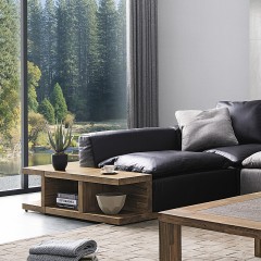 千匠一品意式极简风格优质胡桃木全实木环保油漆沙发边几SFBJC-A-X