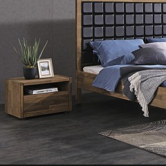 千匠一品意式极简风格优质胡桃木全实木环保油漆床头柜T11001-X