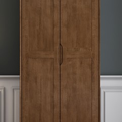 千匠一品 北欧现代简约风格精选优质橡胶木实木框架+实木夹板+实木脚二门衣柜BY8012-Y