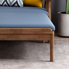 千匠一品 北欧现代简约风格精选橡胶木实木框架+优质棉麻布+高密度海绵沙发BK171-Y