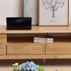 千匠一品 北欧现代简约风格精选优质橡胶木实木框架+实木脚电视柜BDG2238-Y