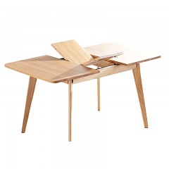 千匠一品 北欧现代简约风格精选橡胶木实木框架+橡胶木实木脚折叠餐桌BC33-Y