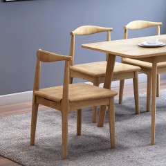 千匠一品 北欧现代简约风格精选橡胶木实木脚餐椅BCY109-Y