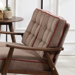 千匠一品 北欧现代简约风格精选橡胶木实木框架+高密度海绵+优质棉麻布料沙发BK11-Y