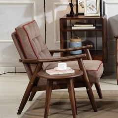 千匠一品 北欧现代简约风格精选橡胶木实木框架+高密度海绵+优质棉麻布料沙发BK11-Y