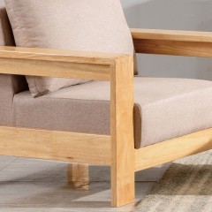 千匠一品 北欧现代简约风格精选橡胶木实木框架+高密度海绵+优质棉麻布料BK608-Y