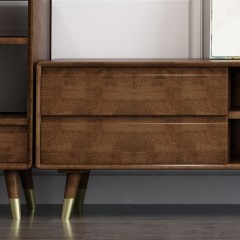 千匠一品 北欧现代简约风格精选橡胶木实木框架+橡胶木实木脚电视柜BDG01-Y