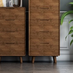 千匠一品 北欧现代简约风格精选橡胶木实木框架+橡胶木实木脚斗柜BE1602-Y
