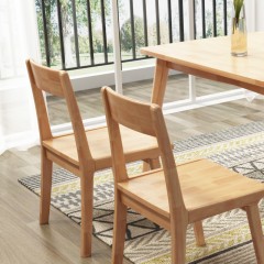 千匠一品 北欧现代简约风格精选橡胶木实木框架+橡胶木实木脚餐椅BCY09-Y