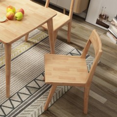 千匠一品 北欧现代简约风格精选橡胶木实木框架+橡胶木实木脚餐椅BCY09-Y
