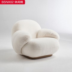 千匠一品 意式风格绒布+多层实木板+喷涂咖啡金色脚+高密度海绵休闲椅-BSNX02-S
