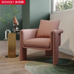 千匠一品 意式风格类羊羔毛+钢制内架+高弹海绵休闲椅-BSNX81-S