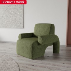 千匠一品 意式风格加厚灯芯绒+高密度海绵+实木内架休闲椅-BSNX261-S