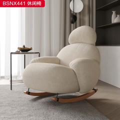 千匠一品 意式风格毛毛布+羽绒+公仔棉+高密度海绵+榉木休闲椅-BSNX441-S