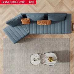 千匠一品 意式风格科技布+高弹海绵+羽绒+实木框架沙发-BSNS230K-S