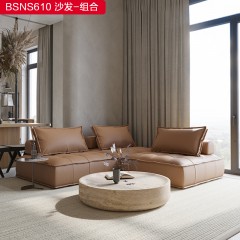 千匠一品 意式风格科技布+实木框架+高密度海绵沙发-BSNS610-S