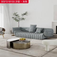 千匠一品 意式风格多层实木板+优质实木+高回弹海绵+优质高档绒布沙发-BSFS18155-S