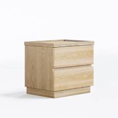 千匠一品现代风格优质白蜡木实木+印尼玛瑙编藤方床头柜GF-CJ0021-W-B