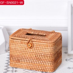 千匠一品户外优质印尼玛瑙编藤方形纸巾盒GF-SN0018-W-B