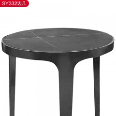 【精品】千匠一品 轻奢意式极简优质不锈钢黑钛+岩板边几-SY332-J