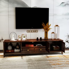 【精品】千匠一品轻奢新中式进口乌金木优质环保油漆电视柜X001-M