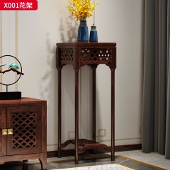 【精品】千匠一品 轻奢新中式风格 非洲喀麦隆进口乌金木+进口威士伯环保品牌油漆 简约大气花架X001-L