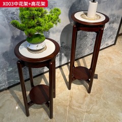 【精品】千匠一品 轻奢新中式风格 非洲喀麦隆进口乌金木+进口威士伯环保品牌油漆+岩板 优雅大气花架X003-J