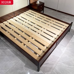 【精品】千匠一品 轻奢新中式风格 进口乌金木+头层真皮面料+高密度海绵+五金铜套+环保水性油漆 优雅大气床X028-J