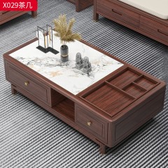 【精品】千匠一品 轻奢新中式风格 进口乌金木+岩板+黄铜五金+环保水性油漆 优雅大气茶几X029-J
