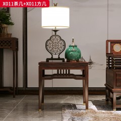 【精品】千匠一品 轻奢新中式风格 非洲喀麦隆进口乌金木+进口威士伯环保品牌油漆+进口威士伯环保品牌油漆+五金配件 优雅大气茶几方几X011-J