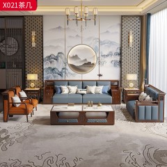 【精品】千匠一品 轻奢新中式风格 喀麦隆进口乌金木+岩板+进口超纤皮+铜制五金+环保水性油漆 简约大气茶几 电视柜X021-L