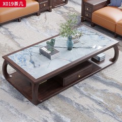 【精品】千匠一品 轻奢新中式风格 非洲喀麦隆进口乌金木+进口威士伯环保品牌油漆+岩板+五金配件 简约大气茶几X019-L