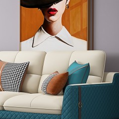 千匠一品 现代极简风格沙发转角沙发小户型沙发仿真皮+松木框架沙发1+3+贵转角沙发SF101