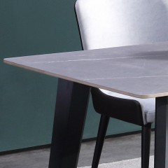 千匠一品意式极简风格稳固碳素钢脚优质岩板环保漆1.3/1.4/1.6米餐台CT808-M