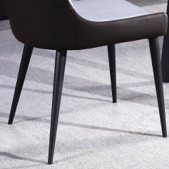 千匠一品意式极简风格稳固碳素钢脚优质环保皮餐椅CY801-M