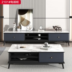千匠一品 现代风格板木+岩板+碳素钢脚电视柜-2101#-S