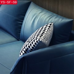 △【精品】千匠一品意式极简头层牛皮+仿皮+高密度海绵+羽绒+公仔棉实木内框架沙发YS-SF-59-H