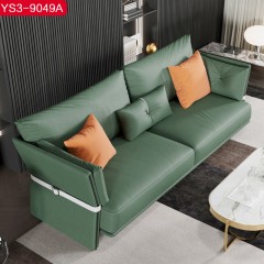 △【精品】千匠一品意式极简头层真皮+仿皮+高密度海绵+羽绒+公仔棉实木内框架沙发YS3-9049A-H