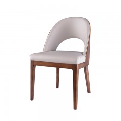千匠一品 意式极简白蜡木+超纤皮餐椅M7207-C
